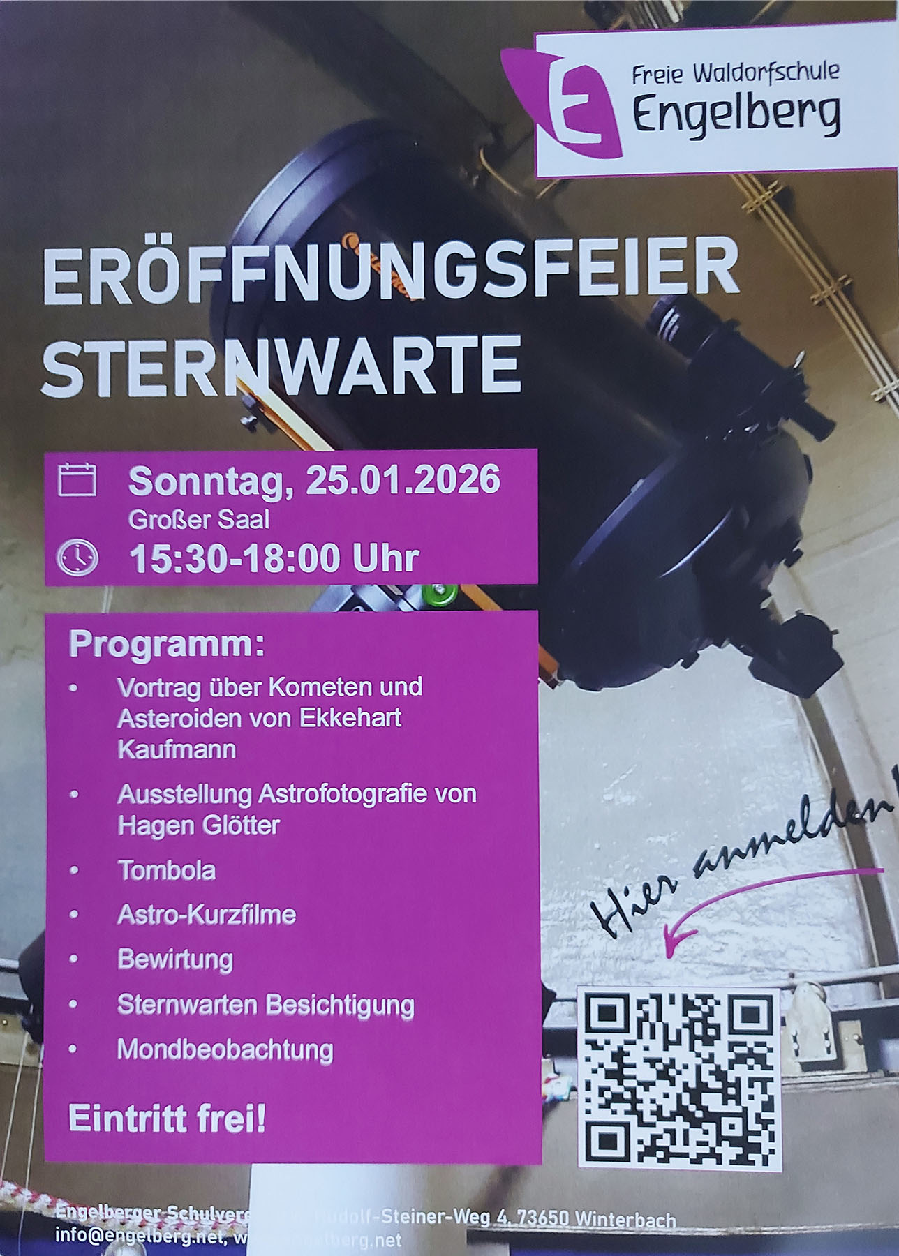 Neue Sternwarte im Rems-Murr-Kreis für die Öffentlichkeit zugänglich. 09.01.2026